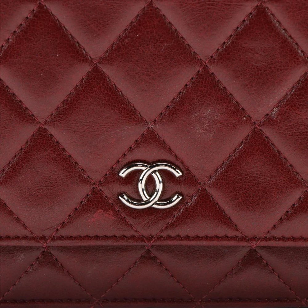 Chanel Burgundy Wallet on Chain in Quilted Lambskin - Picture 8 of 8